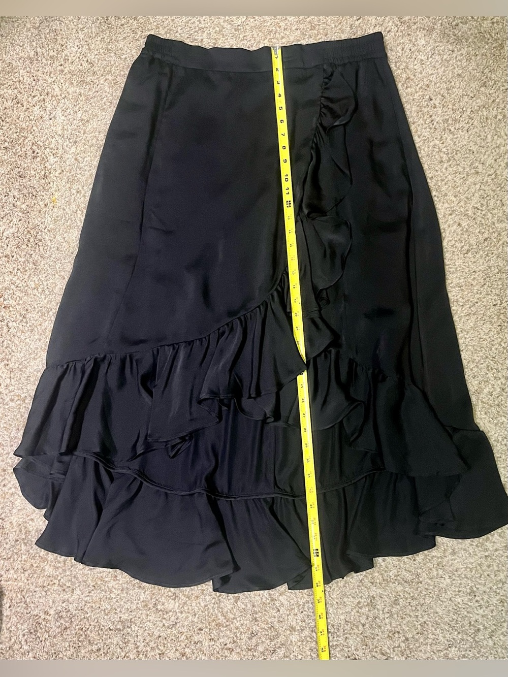 Lisa Rinna Collection Black Asymmetrical Ruffle Skirt - Picture 5 of 6